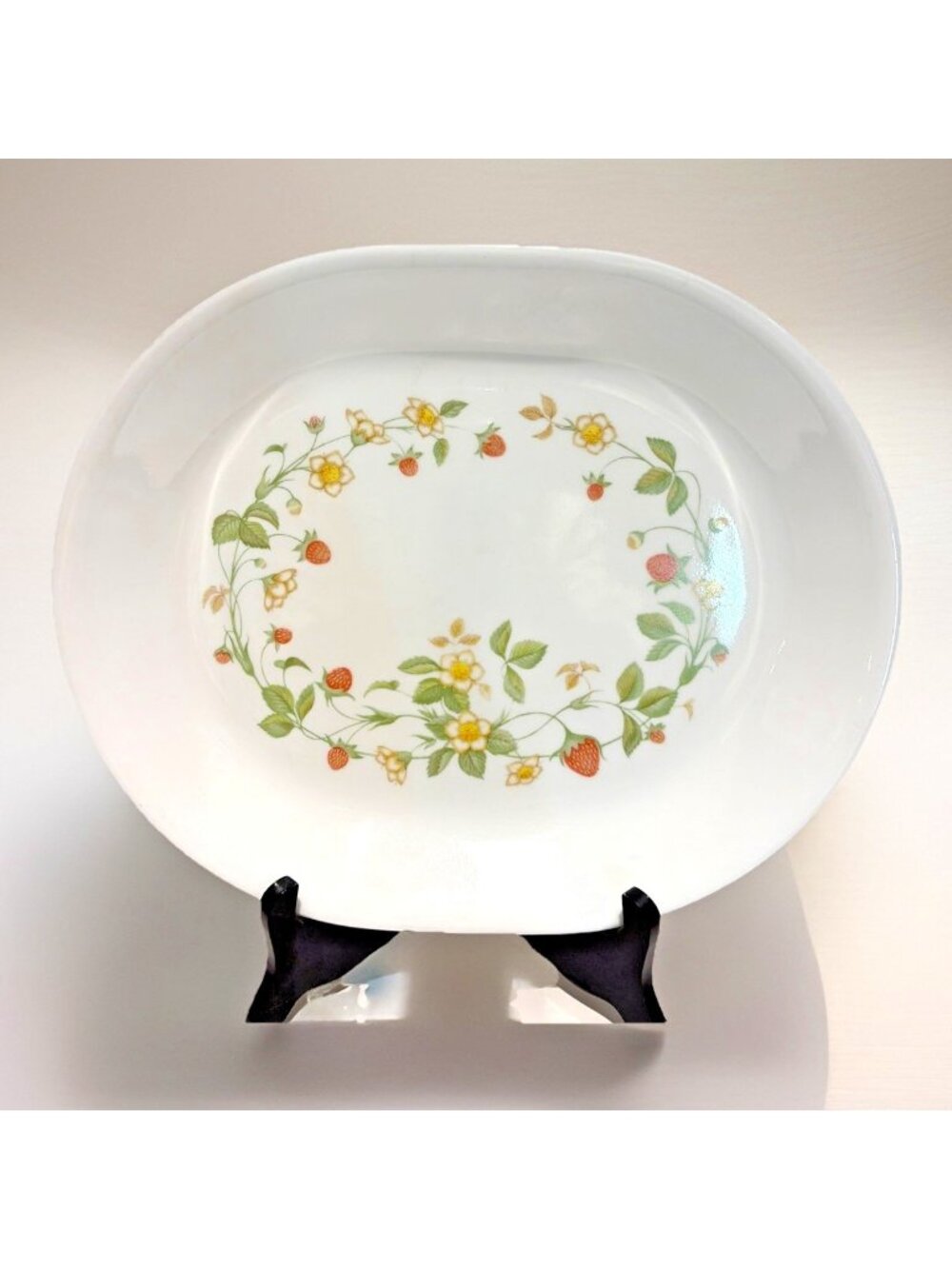 Vintage Corelle Corning Ware Strawberry Sundae Serving Platter 12" Oval RARE